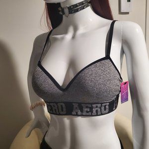 2x Aero Bra Padded Push-up Athletic Bralette Olive Green Grey NWT set